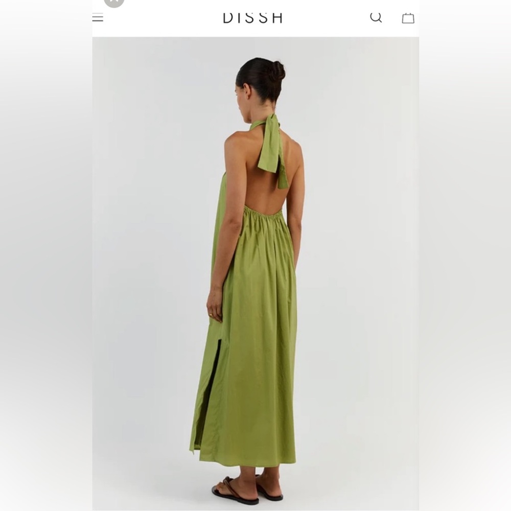 NWT DISSH Olivia Lime Cotton Midi Dress